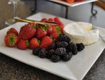 Fruits and brie cheese - plate full of vitamins