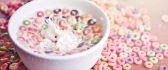 Delicious breakfast - milk and colored cereals