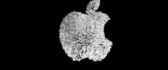 White fluffy apple logo on a dark background