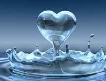 Heart of a drop of water - macro love wallpaper