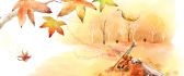 Autumn leaves on a beautiful drawing - HD wallpaper