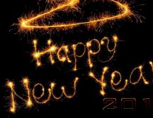 Golden fireworks - Happy new year 2014