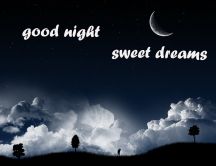 Good night and sweet dreams - fluffy clouds