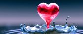 Red heart from water splash - HD wallpaper