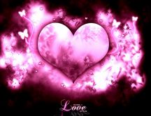 Pink fire heart - love is in the air