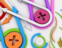 Abstract colourful wallpaper - arrows and buttons