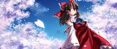 Hakurei Reimu - anime girl in the middle of blossom trees