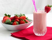 Start your day with a delicious strawberry milkshake