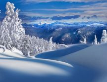 Snow on the mountains - beautiful winter landscape