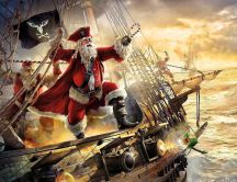 Pirate Santa Claus - Funny Christmas wallpaper
