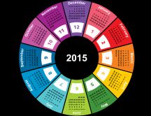 Rainbow calendar for the new year 2015