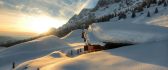 Cottage in the top of mountain - HD winter wallpaper