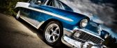 Blue shiny old car - HD beautiful auto wallpaper