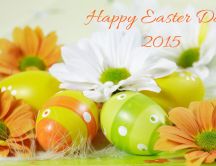 Happy Easter Day 2015 - flowers and colorful eggs