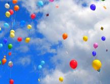 Balloons party in the sky - HD wallpaper