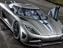 Gray Koenigsegg Agera RS on the road
