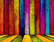 Colourful woods fence - beautiful wallpaper