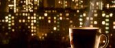Hot coffee in the middle of the night - city landscape