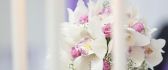 White and pink flower bouquet - Roses and orchids