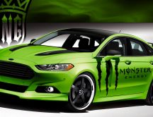 Sport Ford Fusion car with monster symbol