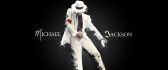 Michael Jackson in white suit and with hat