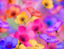 Abstract colorful flowers - HD Bright wallpaper