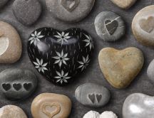 Heart stones in different colors - Love wallpaper