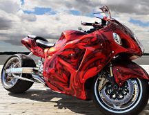 Red gorgeous motorcycle wallpaper