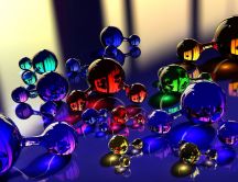 Abstract colorful molecule - Glass balls wallpaper