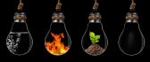 All elements of life in hanging bulbs - Abstract wallpaper