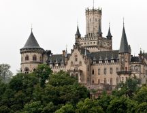 Marienburg Castle from Germany, in the green forest