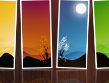 Four seasons frames - HD wallpaper