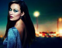 American actress, Olivia Wilde in blue