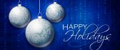 Christmas balls - Blue Happy Holidays