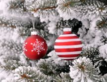 Red glittery Christmas Accessories - Happy winter holidays
