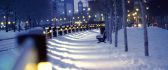 Path in the park full with snow - HD winter wallpaper