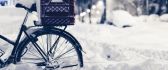 Bike buried in snow - beautiful winter season