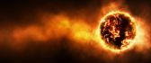Big fire ball in the space - HD wallpaper
