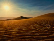 Sand dunes in the desert - wind and sun wallpaper