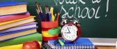 Apple, books and crayons - Time for back to school