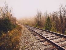 Railroad in the late Autumn season - HD wallpaper