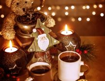 Hot tea and candles for Santa Claus - Happy Christmas