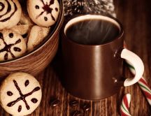 Delicious coffee and cookies for Santa Claus -Christmas time