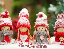 Four little girls wear Christmas clothes - HD wallpaper
