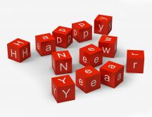 Red cubes with one message - Happy New Year 2017