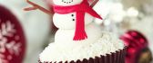 Snowman on a sweet muffin - Happy Christmas Holiday