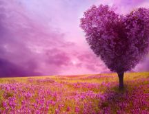 Fantastic purple love tree - Heart shape