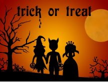 Halloween costumes for kids - Trick or treat on dark night