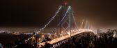 Lights on a wonderful bridge in San Francisco - HD wallpaper