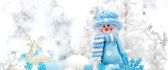 Blue snowman and wonderful Christmas accessories
